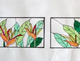 design of stained glass in villa heliconia